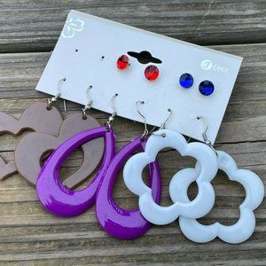 Fashion Earrings Set of 5 Earrings Multi Color Fashion Jewelry Lead Safe Earring